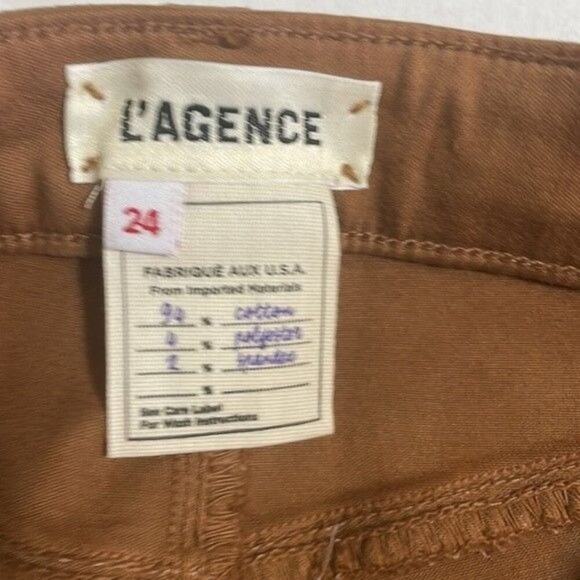 L’agence Jeans Women's Size 24 Coated Skinny High Rise Fitted Marguerite Java - Picture 10 of 14